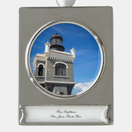 Faro fyr silverfärgad julgransprydnad