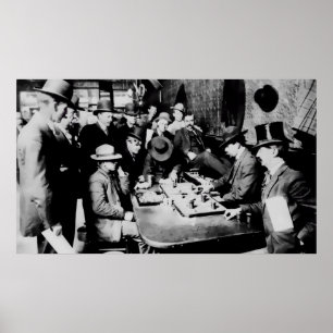 FARO GAME ORIENT SALOON C. 1900 - ARIZONA POSTER