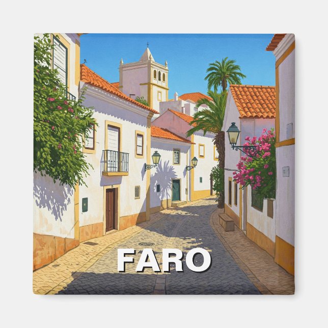 Faro Portugal Algarve Travel Magnet (Framsidan)