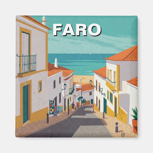 Faro Portugal Algarve Travel Magnet (Framsidan)