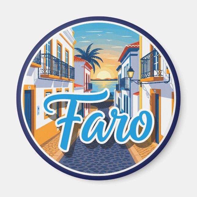 Faro Portugal Algarve Travel Magnet (Framsidan)