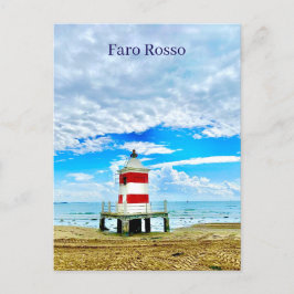 Faro Rosso Röd fyr Italien vykort