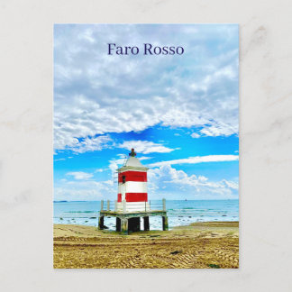 Faro Rosso Röd fyr Italien vykort