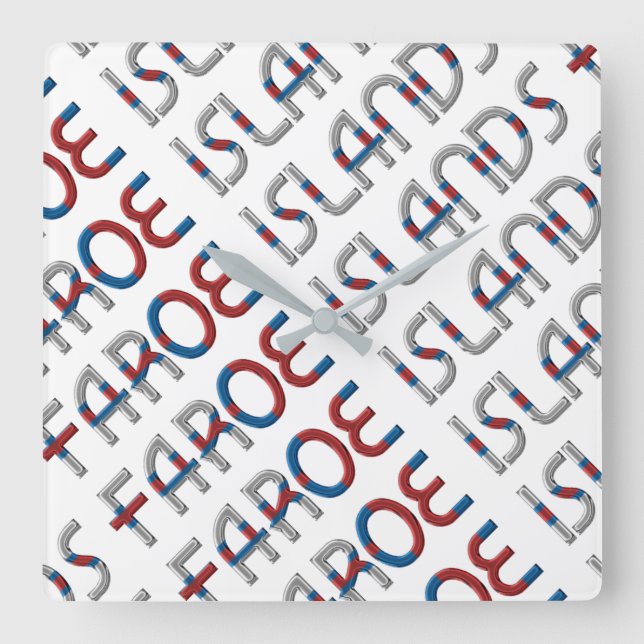 Färöarna Danmark Flagga Färg Typografi Fyrkantig Klocka (Framsida)