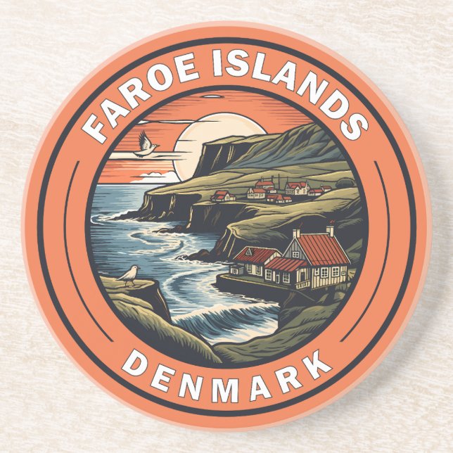 Färöarna Danmark Travel Art Badge Underlägg (Framsidan)