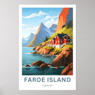 Färöarna Danmark Travel Skriv ut Poster