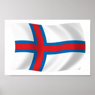 Färöarna Flagga Affisch Tryck
