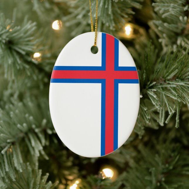 Färöarna flagga (DANMARK) Julgransprydnad Keramik (Träd)