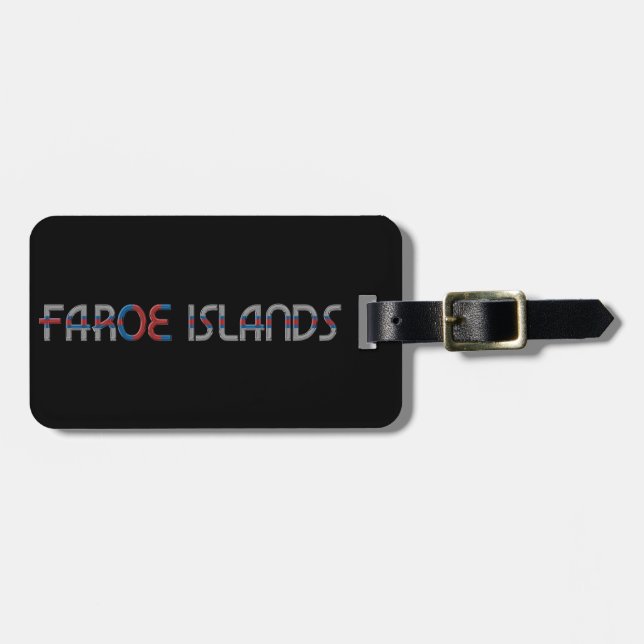 Färöarna Flagga Färg Typografi Bagagebricka (Horisontell Framsida)