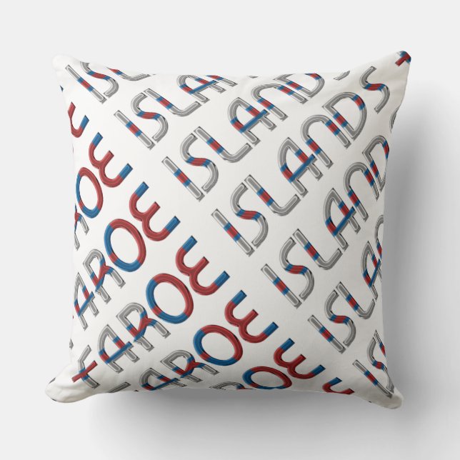 Färöarna Flagga Färg Typography Souvenir Kudde (Framsida)