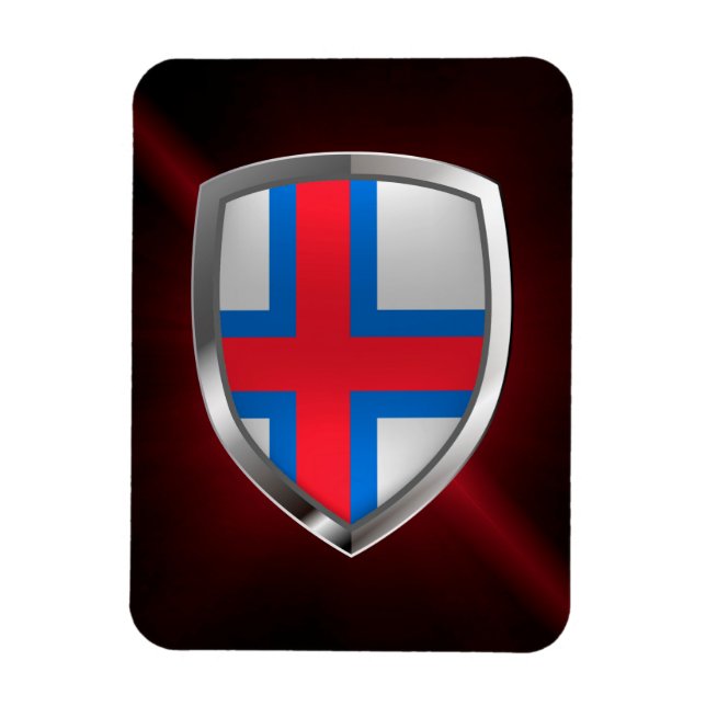Färöarna Metallisk Emblem Magnet (Vertikal)