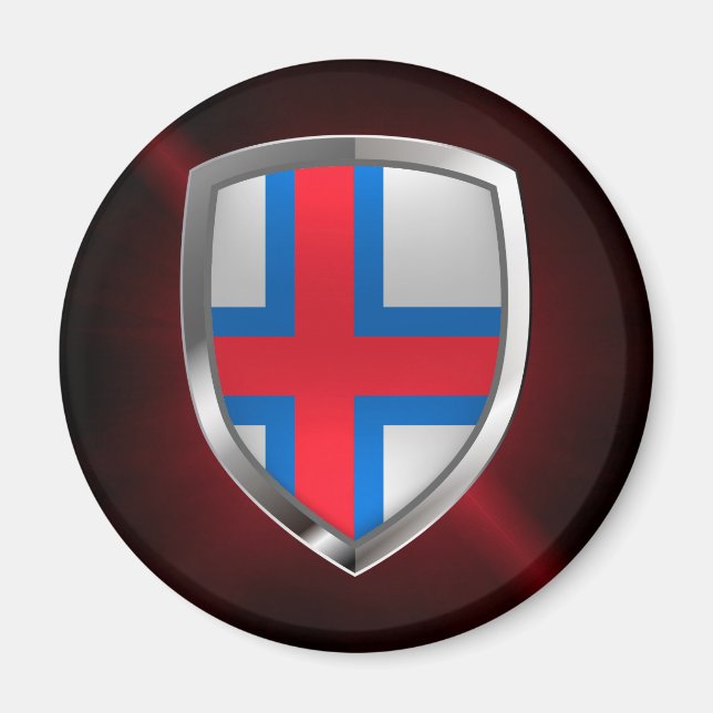 Färöarna Metallisk Emblem Magnet (Framsidan)