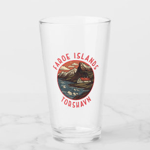 Färöarna Tórshavn Retro Distress Circle Glaskopp