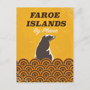 Färöarna vintage resor poster vykort