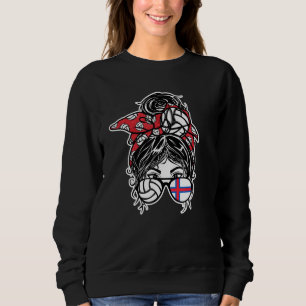 Färöarna Volleyball Faroese Messy Bun Hair T Shirt