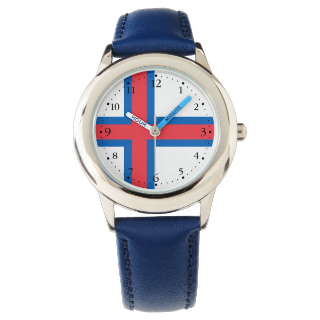 Färöarnas flagga armbandsur (Framsida)