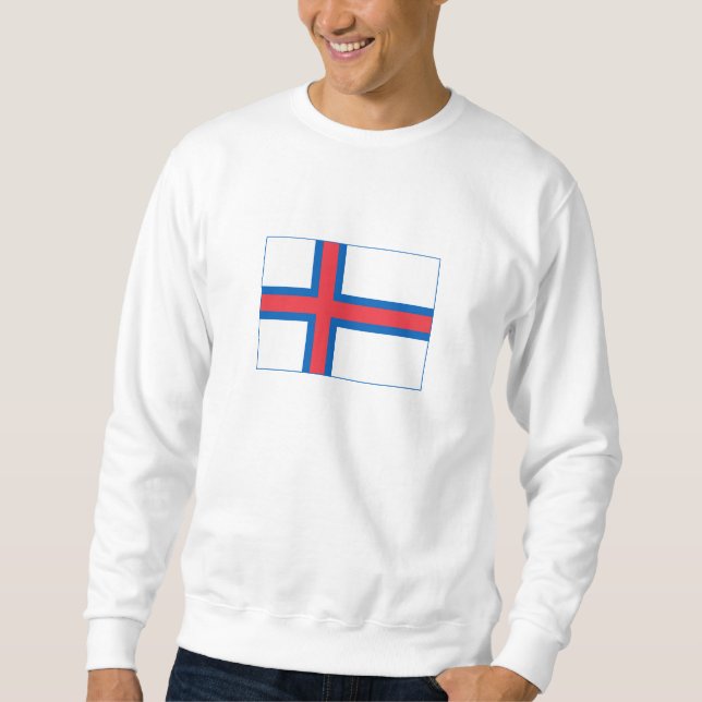 Färöarnas flagga lång ärmad tröja (Framsida)
