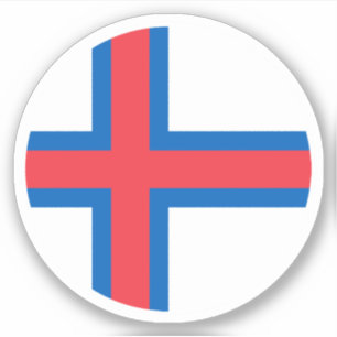 Färöarnas flagga rund dekal
