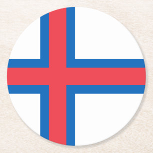 Färöarnas flagga underlägg papper rund