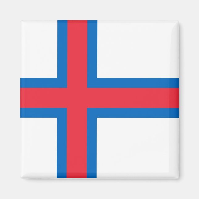 Färöarnas nationella Flagga Magnet (Framsidan)