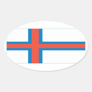 Färöarnas nationella Flagga Ovalt Klistermärke