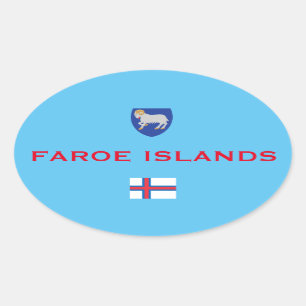 Faroe Island Euro-Stil Oval Ticker Ovalt Klistermärke