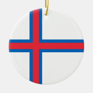 Faroe Island flagga Julgransprydnad Keramik