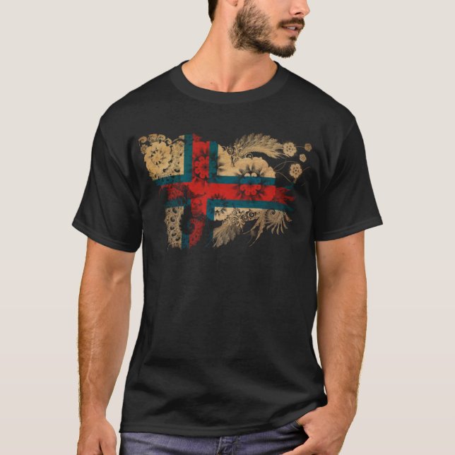 Faroe Island flagga Tee Shirt (Framsida)
