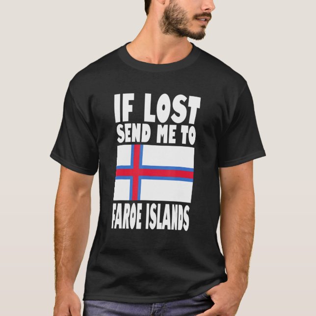 Faroe Islands Flag Design  If lost send me to Faro T Shirt (Framsida)
