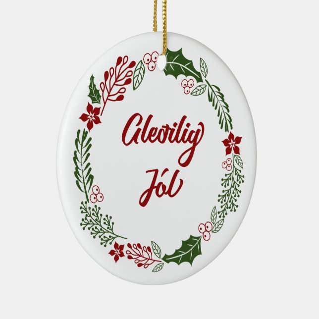 Faroese God jul Wandeans, Gleðilig Jól Julgransprydnad Keramik (Höger)