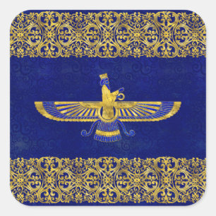 Farohar - faravahar - Fravashi Fyrkantigt Klistermärke