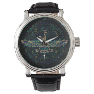 Farohar - Faravahar - Fravashi Marble och Guld Armbandsur