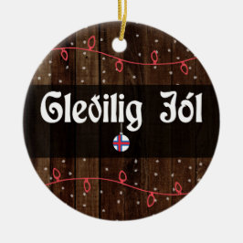 Färöiska God jul, Gleðilig jól Rustic Stil Julgransprydnad Keramik