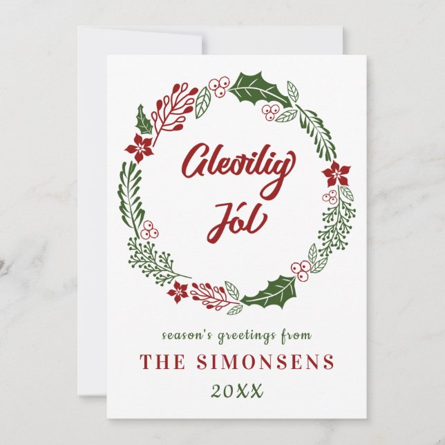 Färöiskt God Jul, Anpassat Julkort (Framsida)