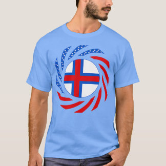 Faroöarna American Multinational Patriot Flagga T Shirt