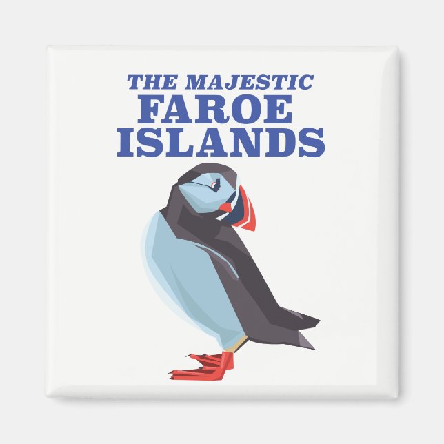 Faroöarnas Puffin-fågel Magnet (Framsidan)