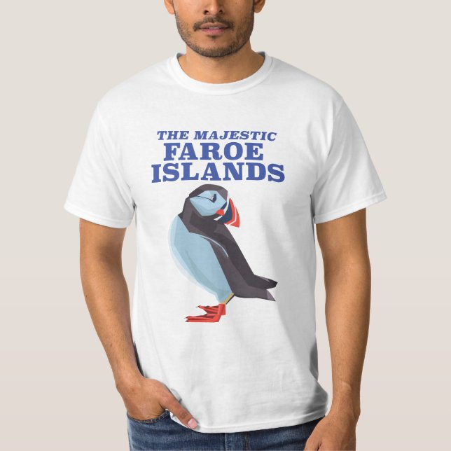 Faroöarnas Puffin-fågel T Shirt (Framsida)