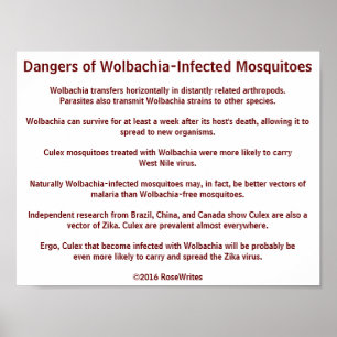 Faror för Wolbachia Mosquitoes av RoseWrites Poster