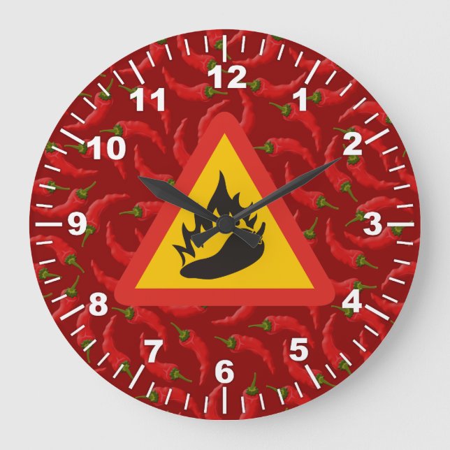 Faroskylt för Hett peppar Stor Klocka (Framsida)