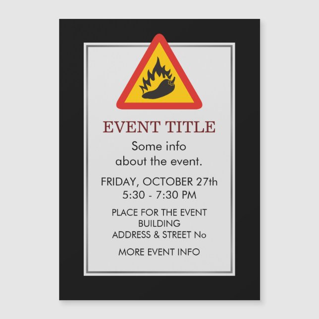 Faroskylt för hett pepparpeppar (Framsida)