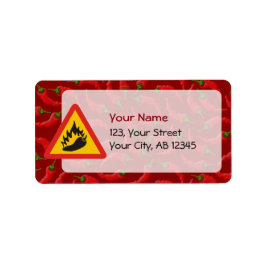 Faroskylt för hett pepparpeppar adressetikett