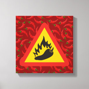 Faroskylt för hett pepparpeppar canvastryck