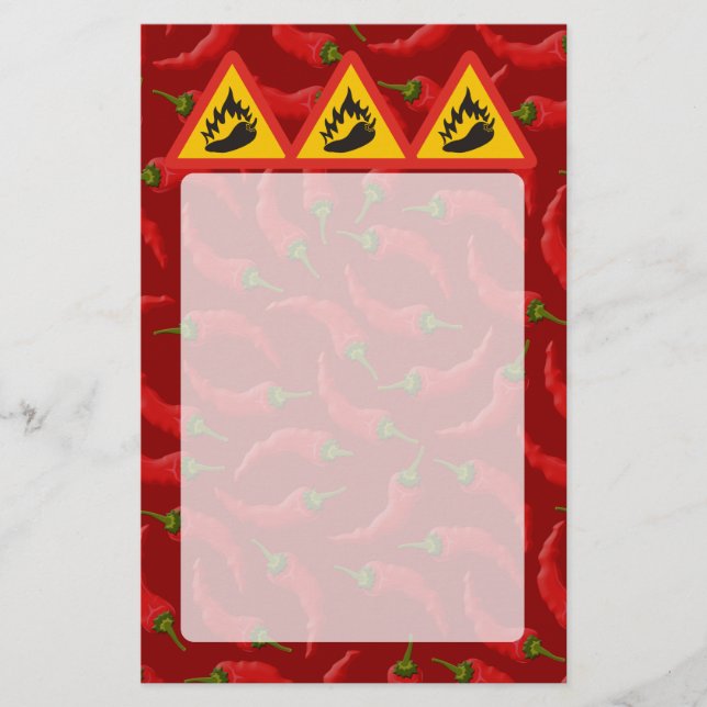 Faroskylt för hett pepparpeppar flygblad (Framsidan)