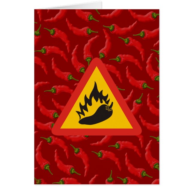 Faroskylt för hett pepparpeppar hälsningskort (Framsidan)