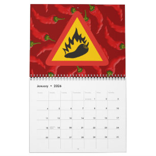 Faroskylt för hett pepparpeppar kalender