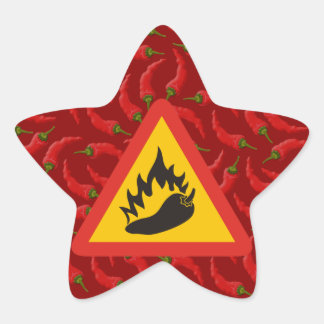 Faroskylt för hett pepparpeppar stjärnformat klistermärke