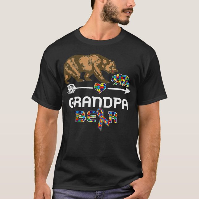 Farpa Bear Autism Awareness Autism Grandpa T Shirt (Framsida)