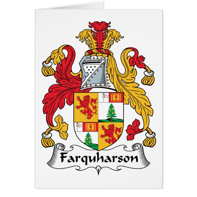 Farquharson familjvapensköld hälsningskort (Framsidan)