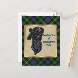 Farquharson Klan Badge & Tartan Postcard Vykort
