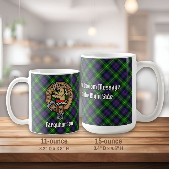 Farquharson-klanens vapensköld över tartan kaffemugg (Skapare uppladdad)
